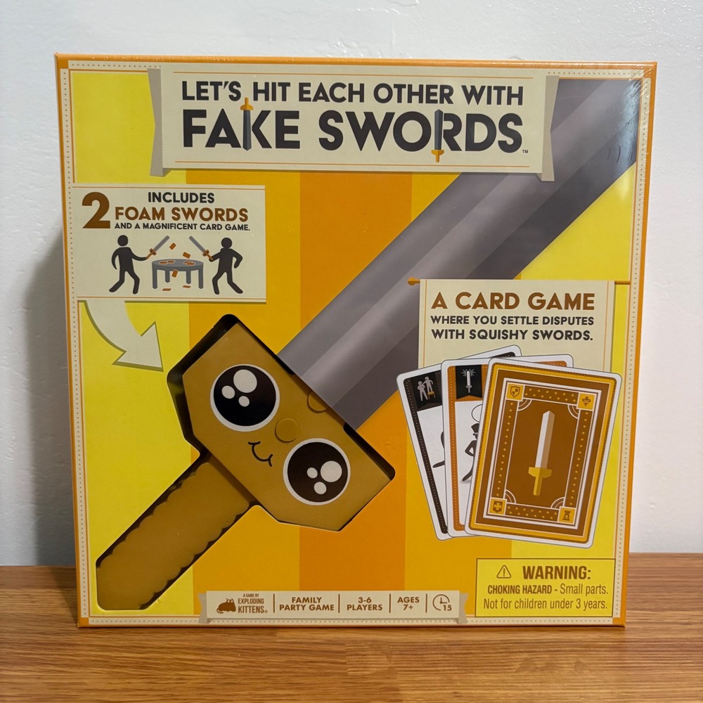 Exploding Kittens Let's Hit Each Other‎ With Fake Swords Card Game New Sealed